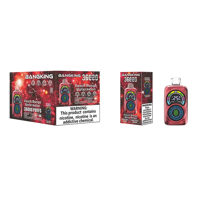 Bang King 36000 Puffs Disposable Vape - 30ml E-Liquid. 650mAh Battery 12 Flavors