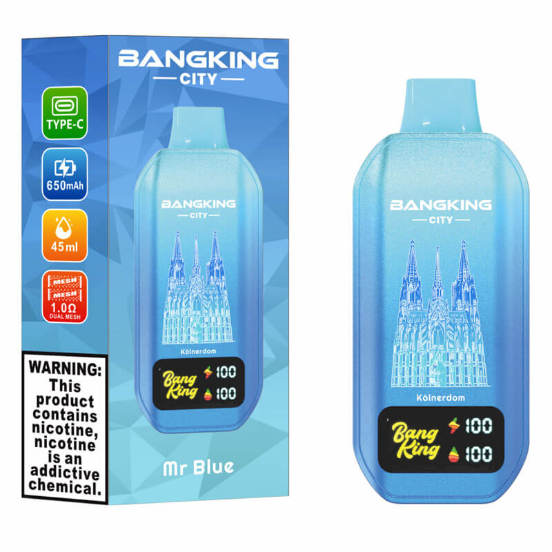 Bang King City 50000 Puffs Vape - 45ml E-liquid.650mAh  0%-5% Nicotine. 12 Flavors