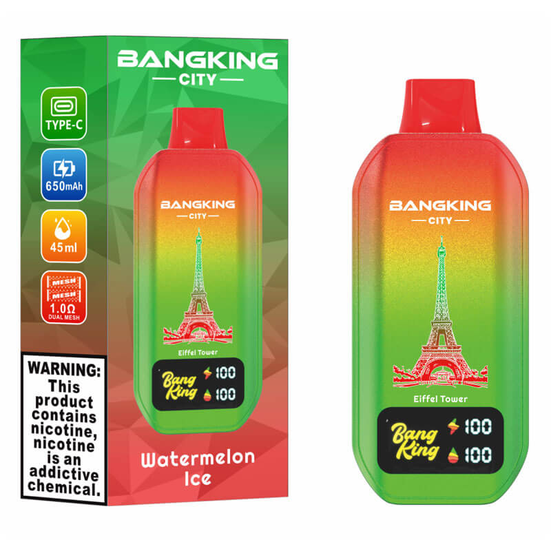 Bang King City 50000 Puffs Vape - 45ml E-liquid.650mAh  0%-5% Nicotine. 12 Flavors
