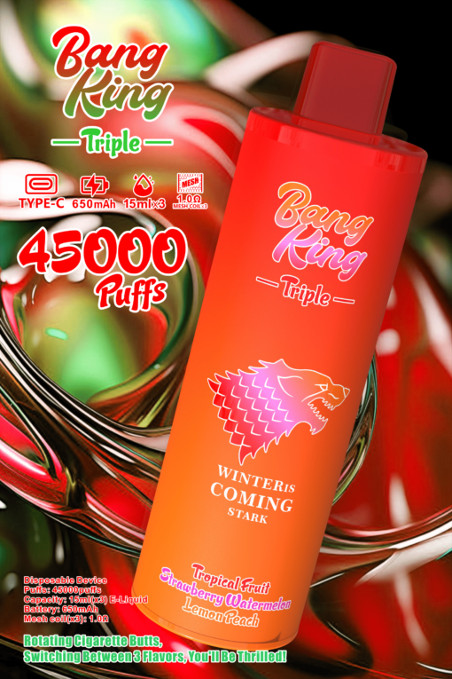 Bang King Triple 45000 Puffs Disposable Vape - 3*15ml E-Liquid, 650mAh Battery 12 Flavors