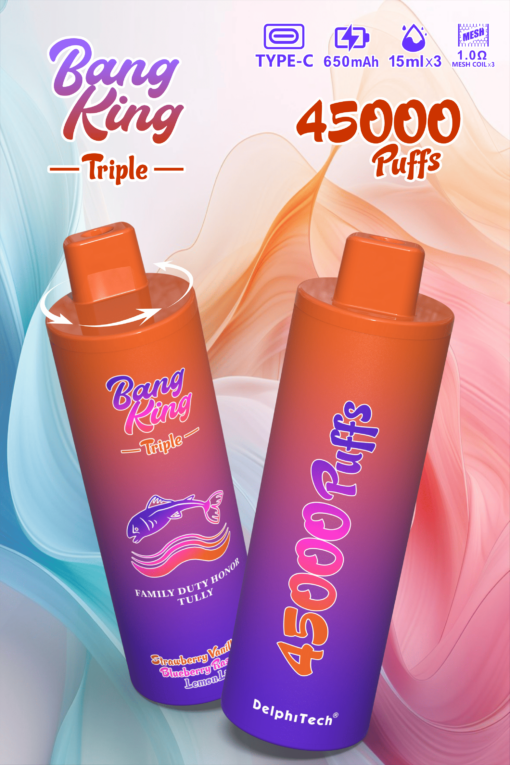Bang King Triple 45000 Puffs Disposable Vape - 3*15ml E-Liquid. 650mAh Battery 12 Flavors