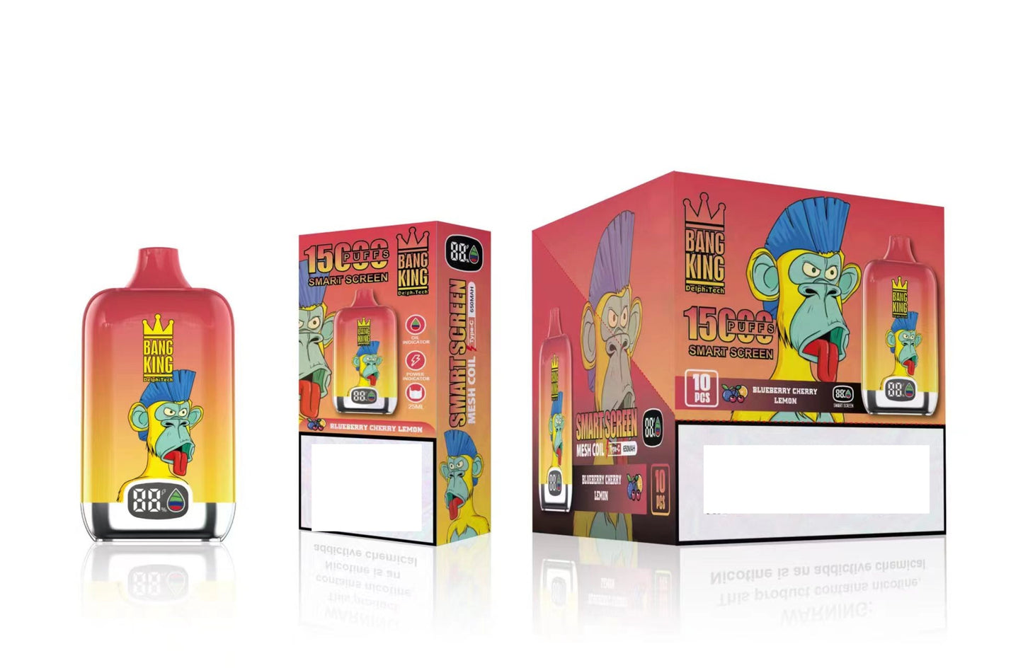 BANG KING SmartScreen 15000 Puffs Rechargeable Disposable Vape Wholesale