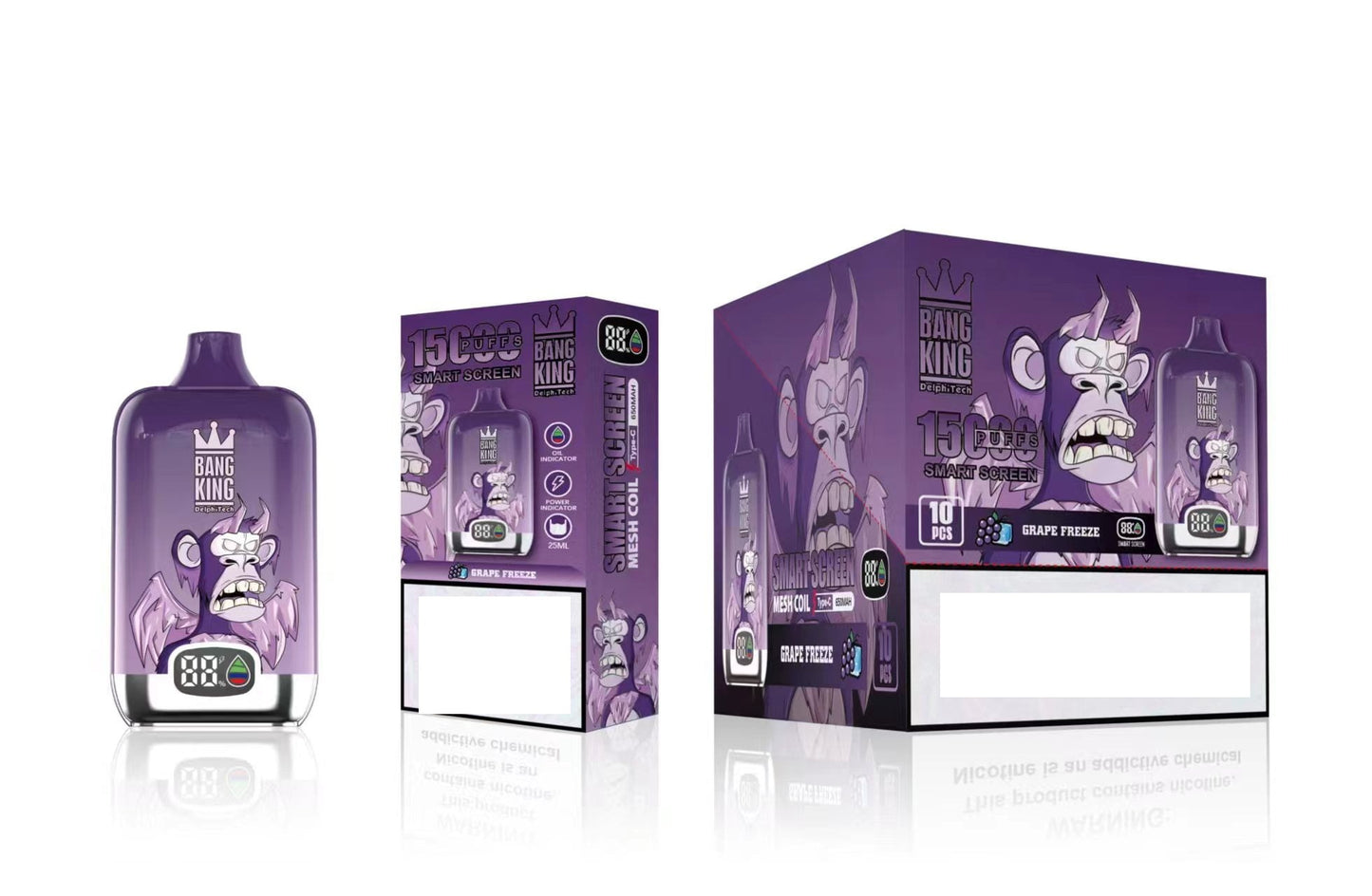 BANG KING SmartScreen 15000 Puffs Rechargeable Disposable Vape Wholesale