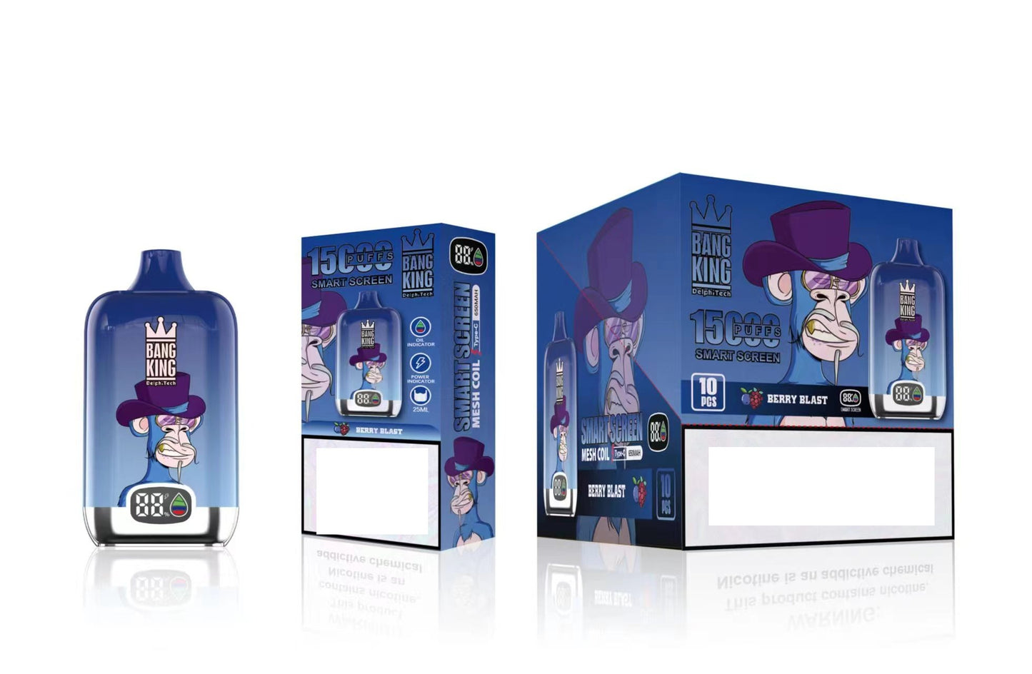 BANG KING SmartScreen 15000 Puffs Rechargeable Disposable Vape Wholesale