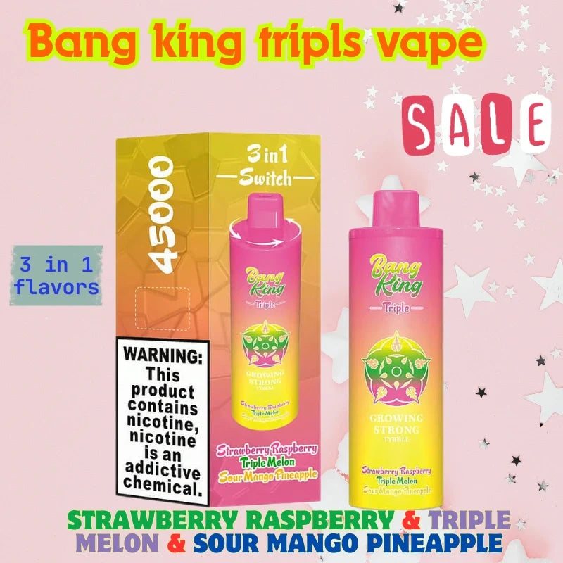 BANGKING TRIPLE 45K PUFFS Best Price for Bulk Orders Hot Sale-650mAh Battery. 45ml E-liquid. Multiple Nicotine 10 Flavors