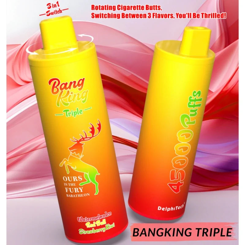BANGKING TRIPLE 45K PUFFS Best Price for Bulk Orders Hot Sale-650mAh Battery. 45ml E-liquid. Multiple Nicotine 10 Flavors