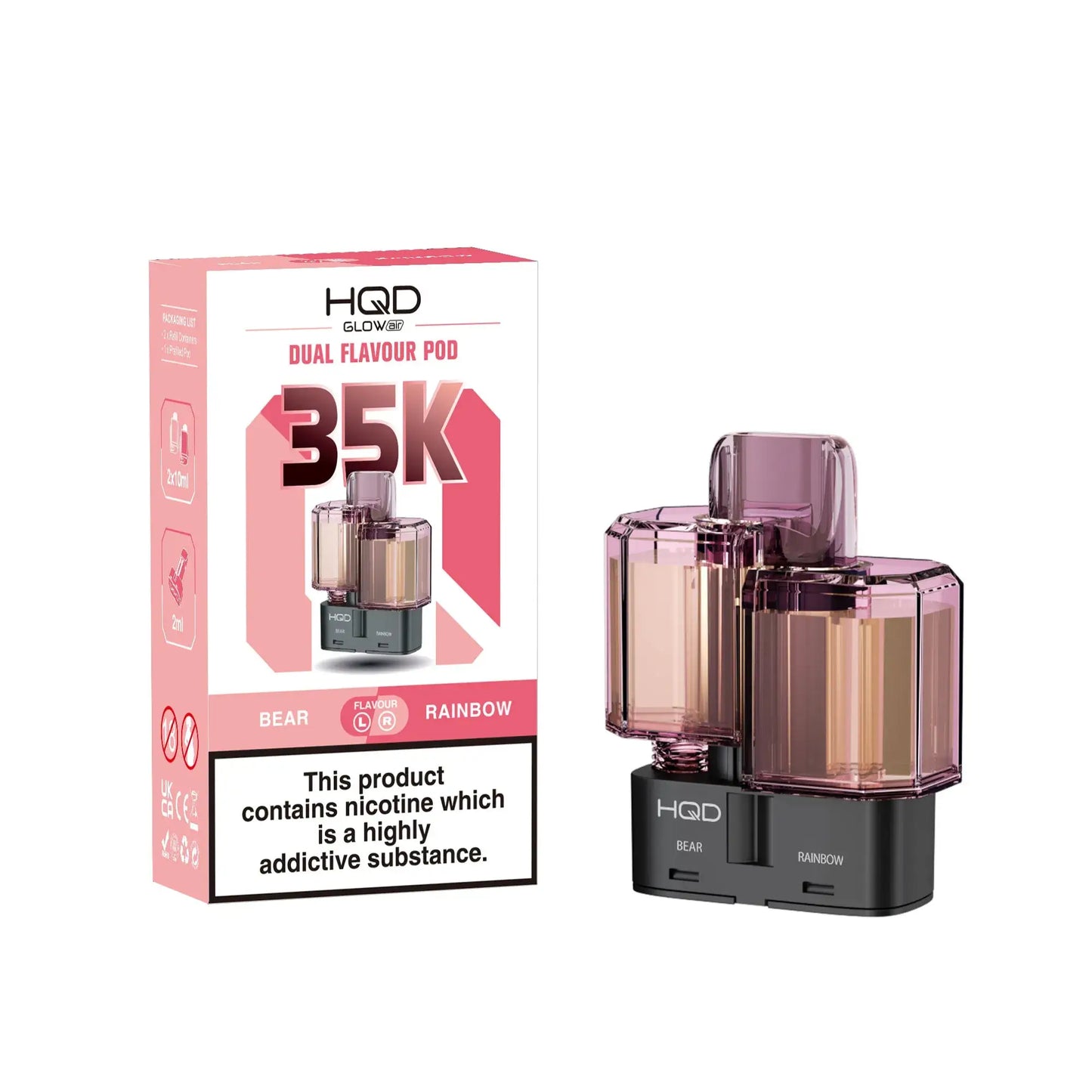 HQD Glow Air 35K Prefilled Replacement Pods - Box of 5