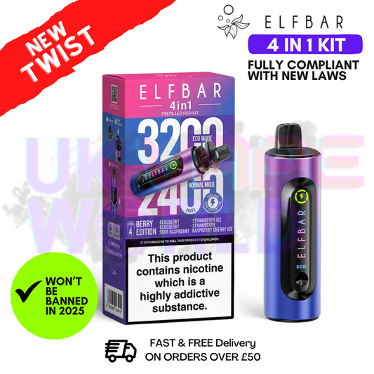Berry Edition Elf Bar 3200 & 2400 Puff (4 in 1) Prefilled Pod Kit