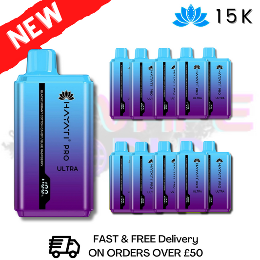 Schwarze Johannisbeere Zuckerwatte Hayati Ultra Pro 15000 Puffs 15K Packung mit 10 Stück