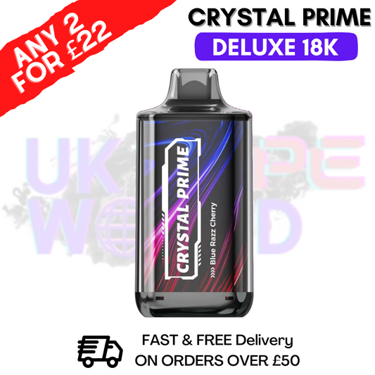 Blue Razz Cherry Crystal Prime Deluxe 18000 Puffs 18K PUFF