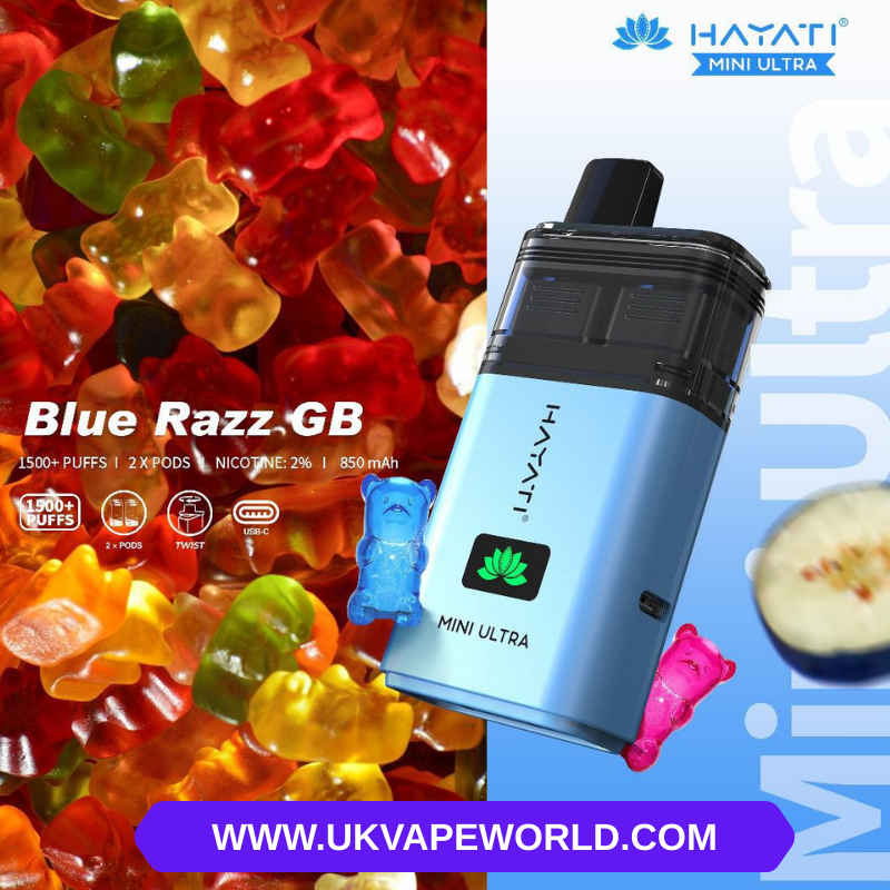Blue Razz Gummy Bear Hayati Mini Ultra 1500Puff Twist Kit