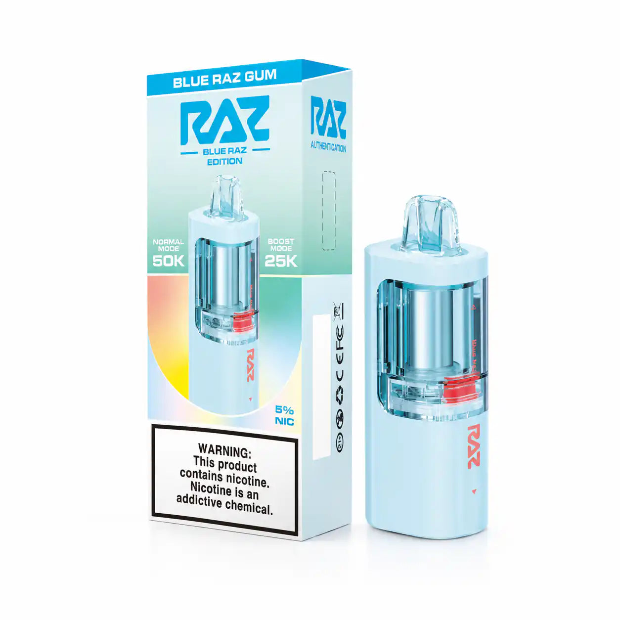 Blue Raz Gum - RAZ Vue 50K Disposable Pod