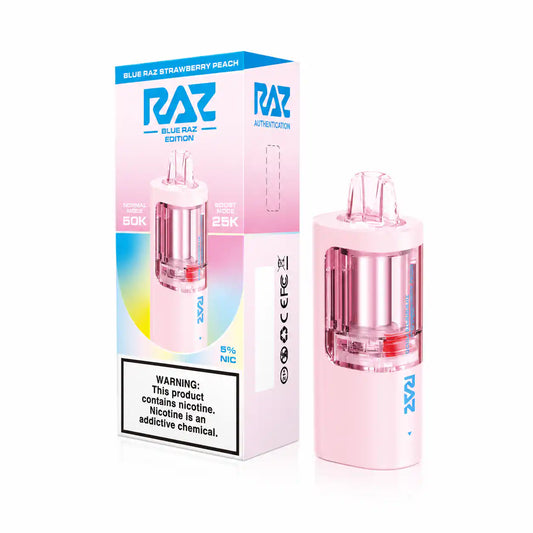 Blue Raz Strawberry Peach - RAZ Vue 50K Disposable Pod