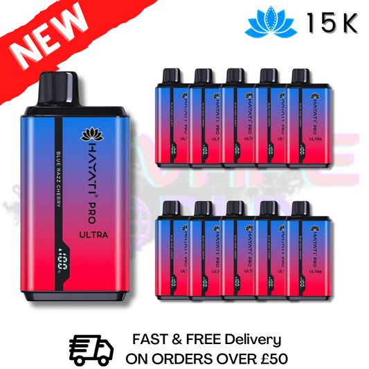 Blue Razz Cherry Hayati Ultra Pro 15000 Puffs 15K Box Of 10