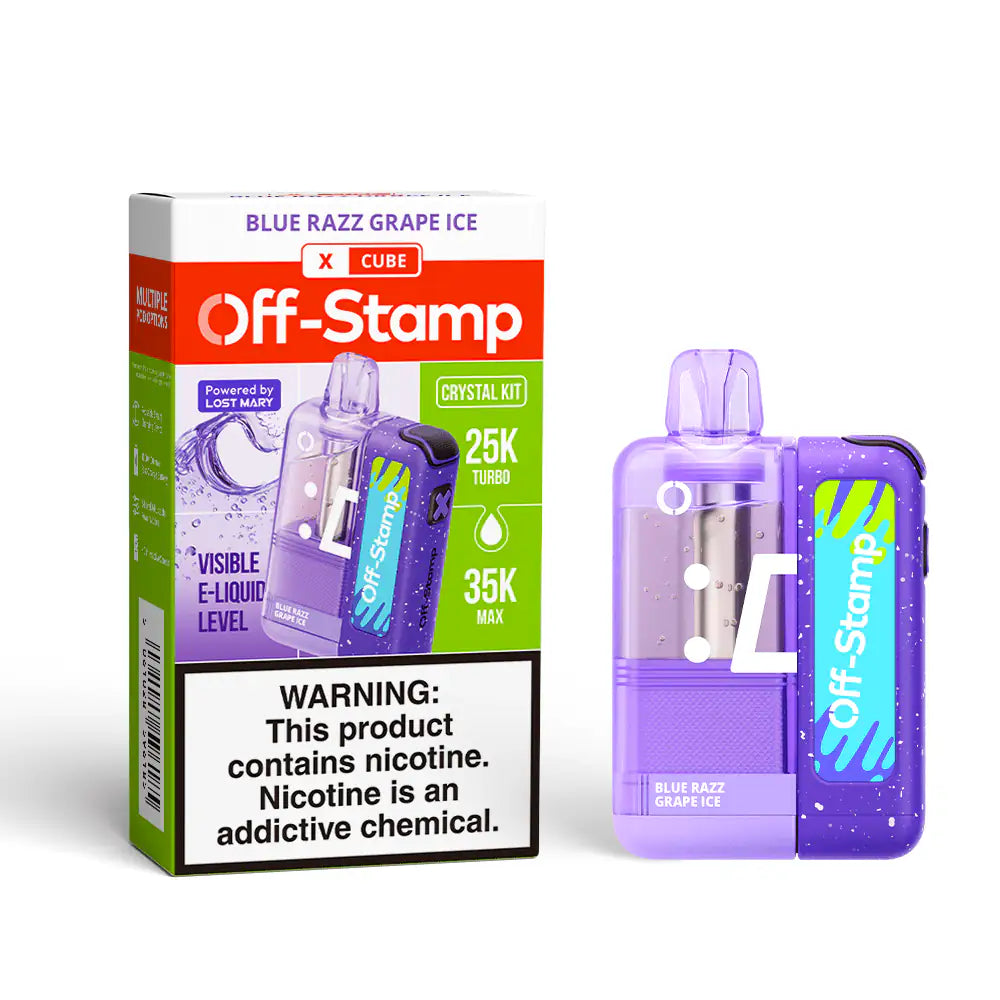 Blue Razz Grape Ice - Off-Stamp X-Cube Crystal 35k Disposable Kit