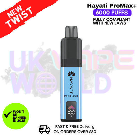 Hayati Pro Max Plus 6000-Puff-Kit mit blau-saurer Himbeere
