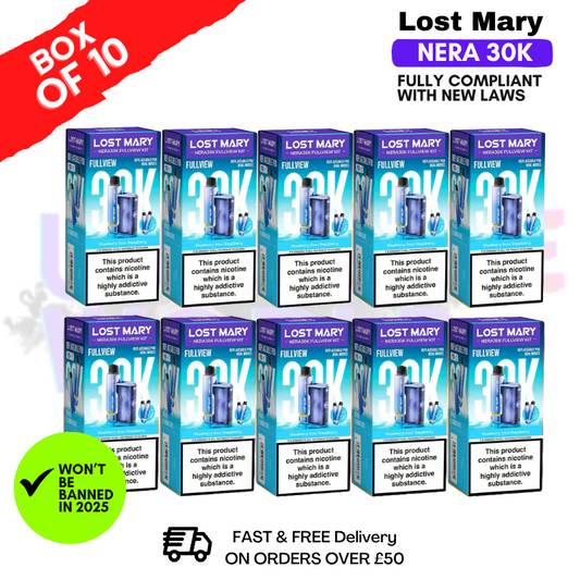 Blaue Saure Himbeere Lost Mary NERA 30K Puff Box mit 10 Stück