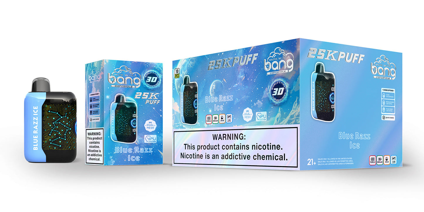 Bang starry 25000 puffs Disposable Vape-850mAh Battery. 30ml E-liquid. Multiple Nicotine 16 Flavors