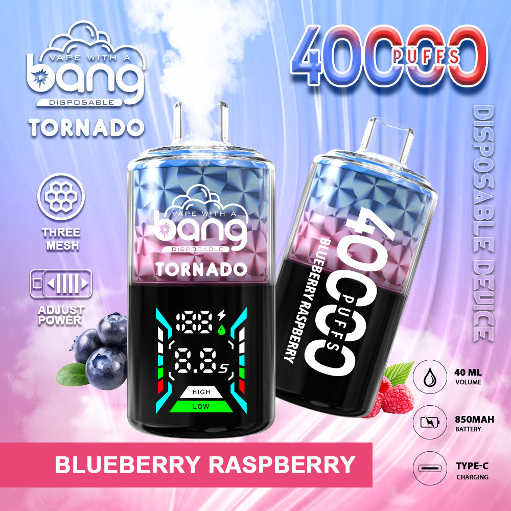 Bang Tornado 40000 Puffs Disposable Vape – 850mAh Battery. 40ml E-liquid. Multiple Nicotine 12 Flavors
