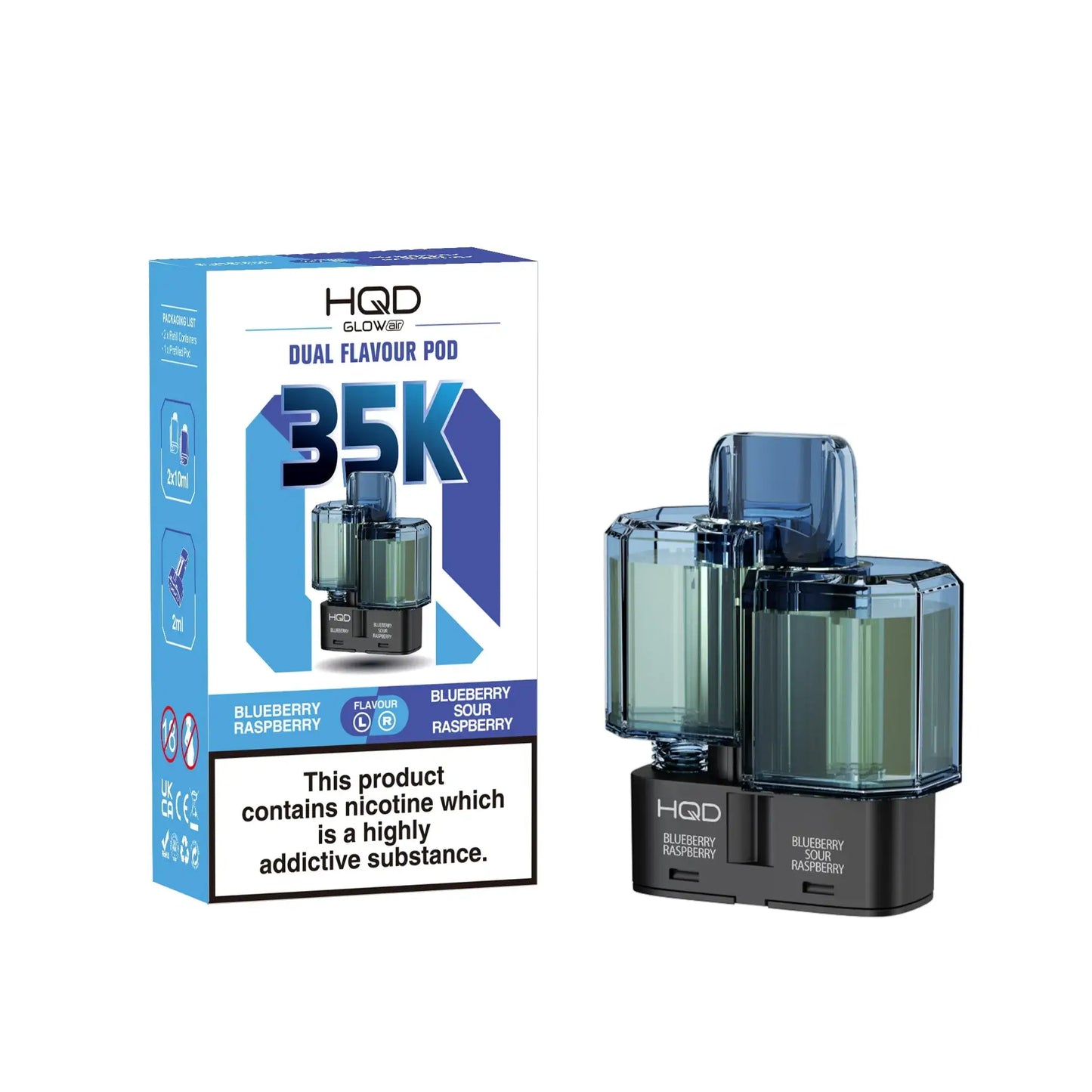 HQD Glow Air 35K Prefilled Replacement Pods - Box of 5