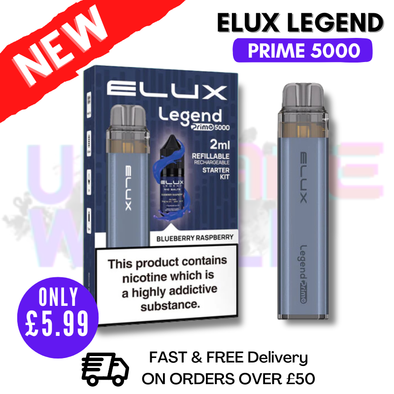 Elux Legend PRIME Einweg-Vape-Kit mit Blaubeer-Himbeer-Geschmack (5000 Züge)
