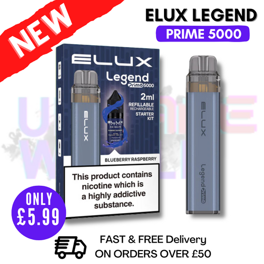 Elux Legend PRIME Einweg-Vape-Kit mit Blaubeer-Himbeer-Geschmack (5000 Züge)