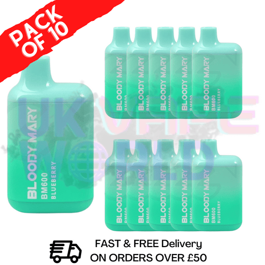 Blaubeer-Bloody-Mary (600 Puffs), 10er-Packung