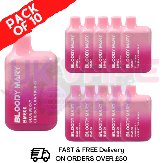 Blaubeer-Kirsch-Cranberry-Bloody-Mary (600 Puffs, 10er-Packung)