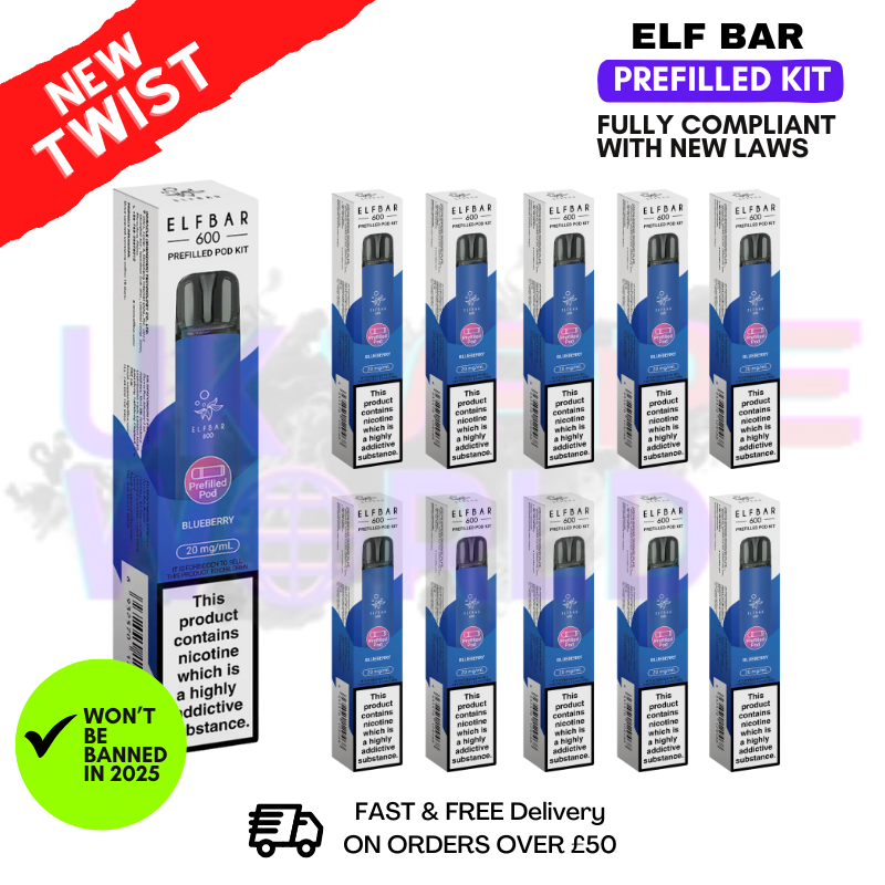 Elf Bar Blueberry 600 Puff Box of 10 (New)