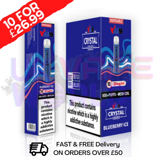 Blaubeer-Eis-Kristallriegel-Puffs 600 VU9, 10er-Packung