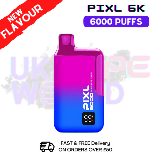 Blue Razz Chew Pixl 6000 6K Puff Einwegriegel - Nur 9,99 £