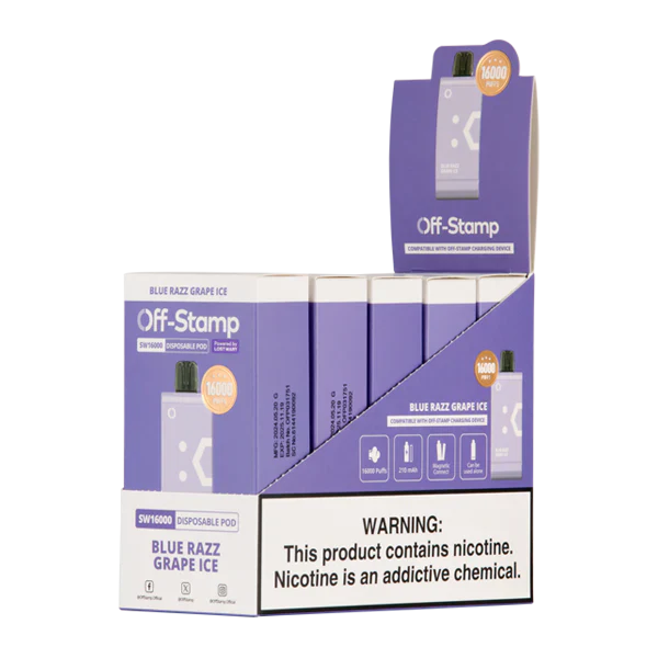 Blue Razz Grape Ice Off Stamp SW16000 Pod