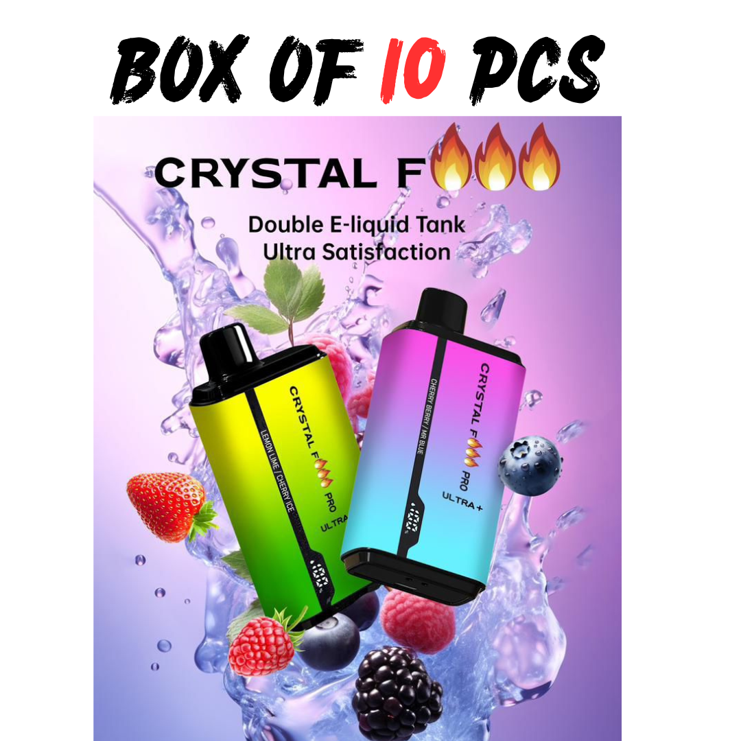 Box of 10 PCS - Crystal Fire Pro Ultra 18k puffs  20mg- 20 stunning editions