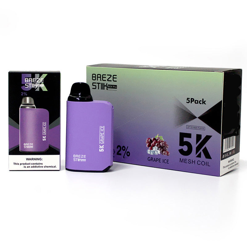 Breze Stiik Box Pro 5000 Puffs – 12ml Prefilled Pod. Mesh Coil. Adjustable Airflow. 950mAh Rechargeable Vape