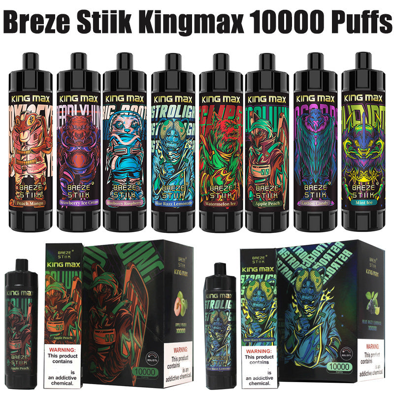 Breze Kingmax 10K Puffs | Sub-Ohm DTL | 20ml 0-5% Nic | 12 Flavors