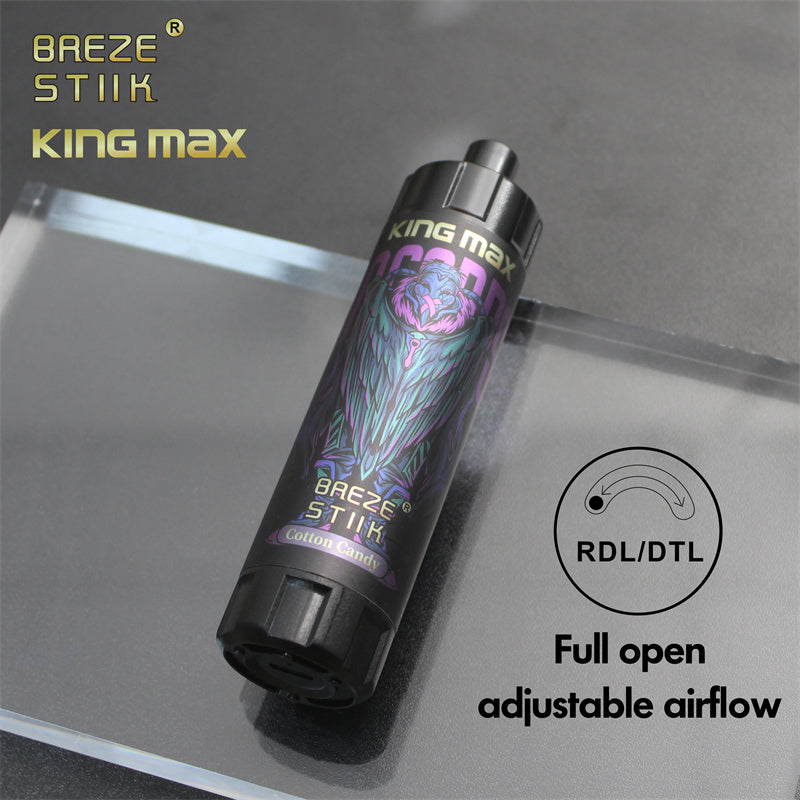 Breze Stiik Kingmax 10000 Puffs Disposable Vape – 20ml. Mesh Coil. Adjustable Airflow