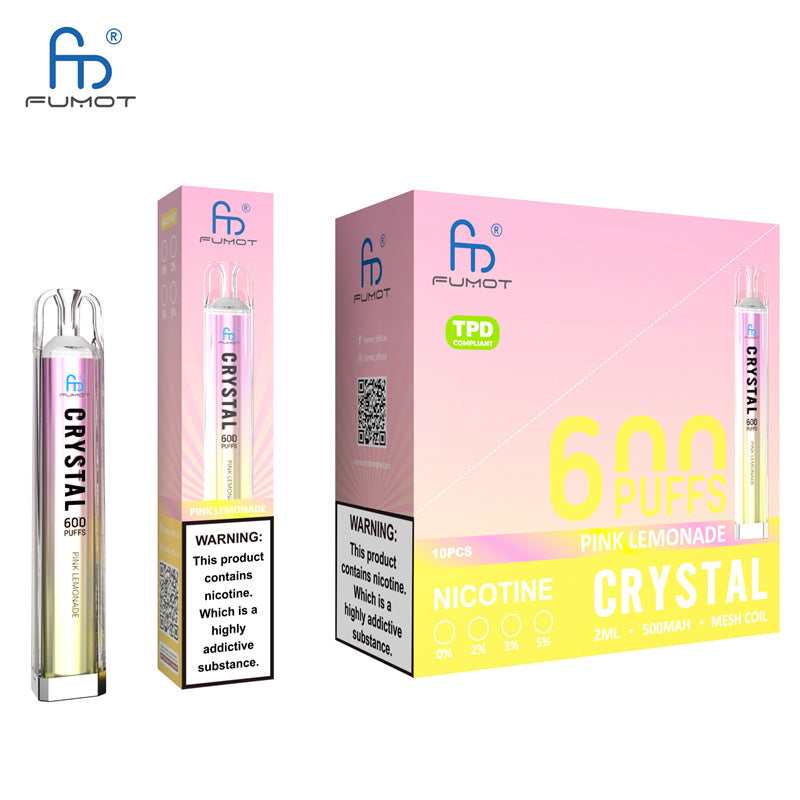 RandM Crystal Einweg-E-Zigarette für 600 Züge – 2 ml, 12 Geschmacksrichtungen, wiederaufladbar 