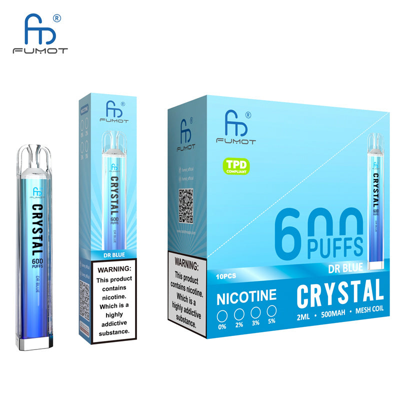 RandM Crystal Einweg-E-Zigarette für 600 Züge – 2 ml, 12 Geschmacksrichtungen, wiederaufladbar 