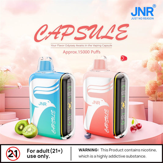 Jnr Capsule 15k 15000 Puffs Tornado Box Dual Mesh Rechargeable Disposable Vape Screen Display Vaper