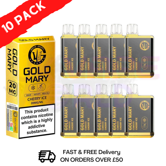 Cherry ICE - Gold Mary 600 Puff, 10er-Packung