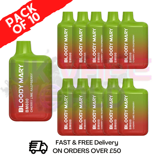 Kirsch-Limette-Himbeere – Bloody Mary (600 Puffs, 10er-Packung)