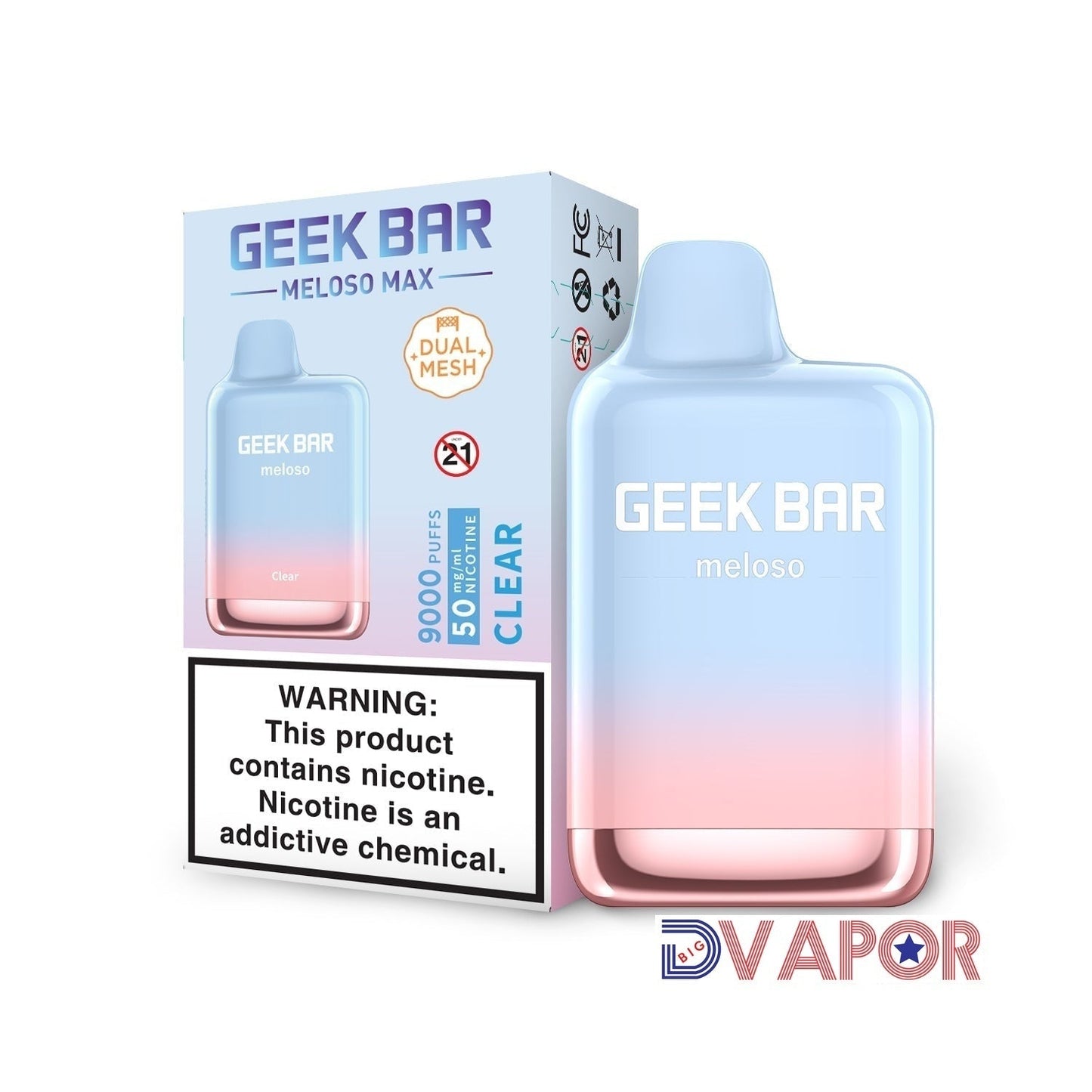 Geek Bar Meloso Max Dual Mesh 9000 Züge Einweg-E-Zigarette - Wiederaufladbar