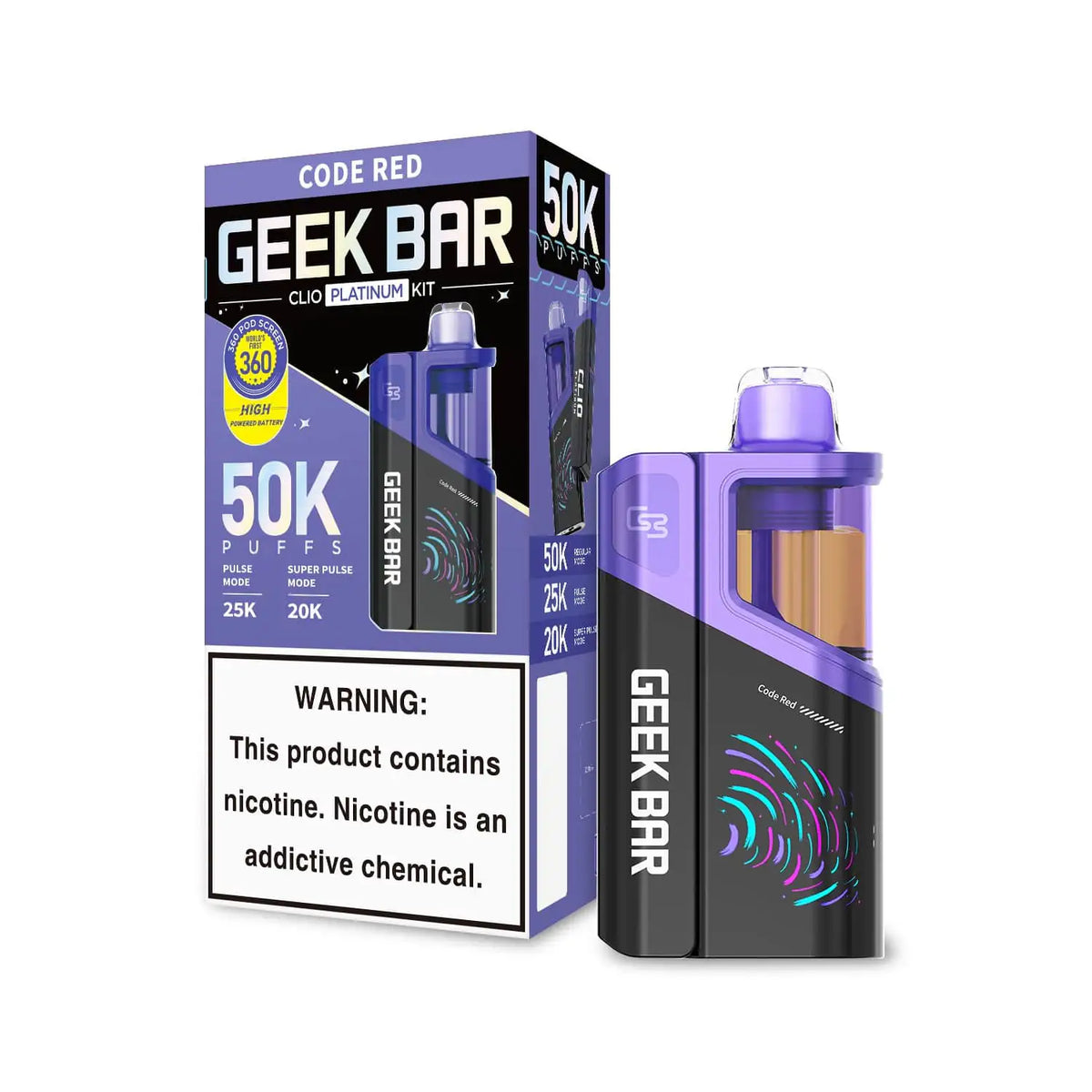 Code Red - Geek Bar Clio Platinum 50k Disposable Vape Kit