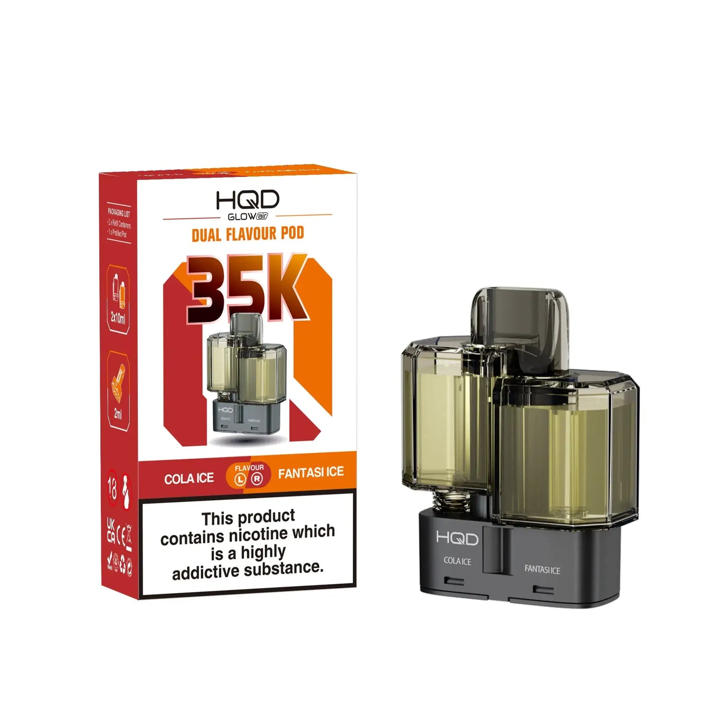 HQD Glow Air 35K Prefilled Replacement Pods - Box of 5