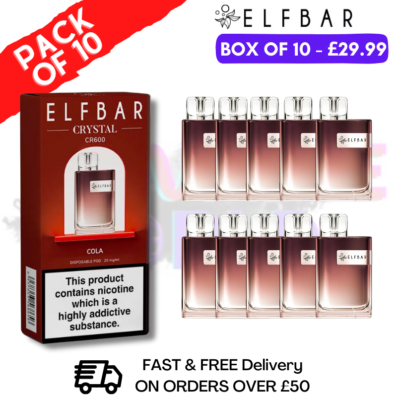 Elf Bar Crystal 600puff - Cola, 10er-Packung