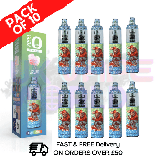 Zuckerwatte – AROMA KING 7000 Puffs (0 mg) 10er-Packung