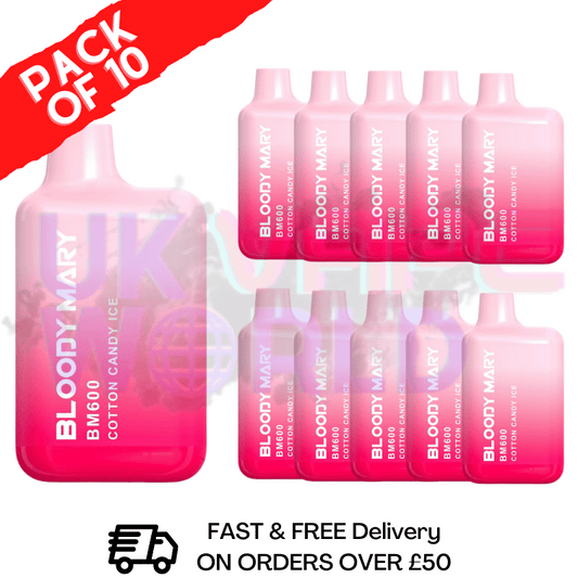 Zuckerwatte-Eis – Bloody Mary (600 Puffs), 10er-Packung