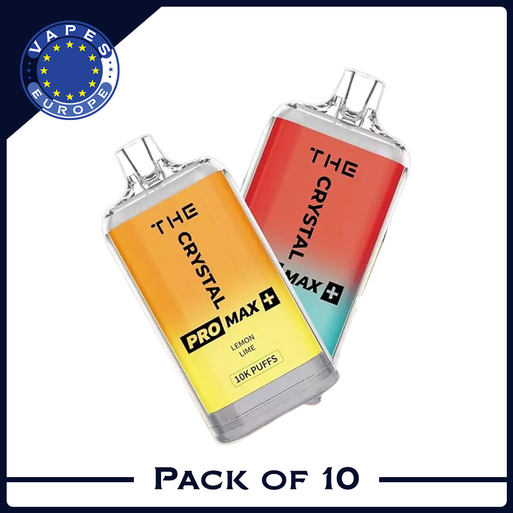Crystal Pro Max+ 10000 Züge NULL NIKOTIN Einweg-E-Zigarette (10er-Packung)