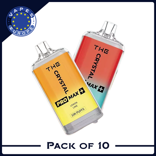Crystal Pro Max+ 10000 Züge NULL NIKOTIN Einweg-E-Zigarette (10er-Packung)