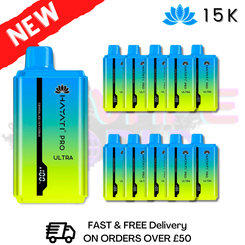 Crystal Ice / Icy Citrus Hayati Ultra Pro 15000 Züge 15K Packung mit 10